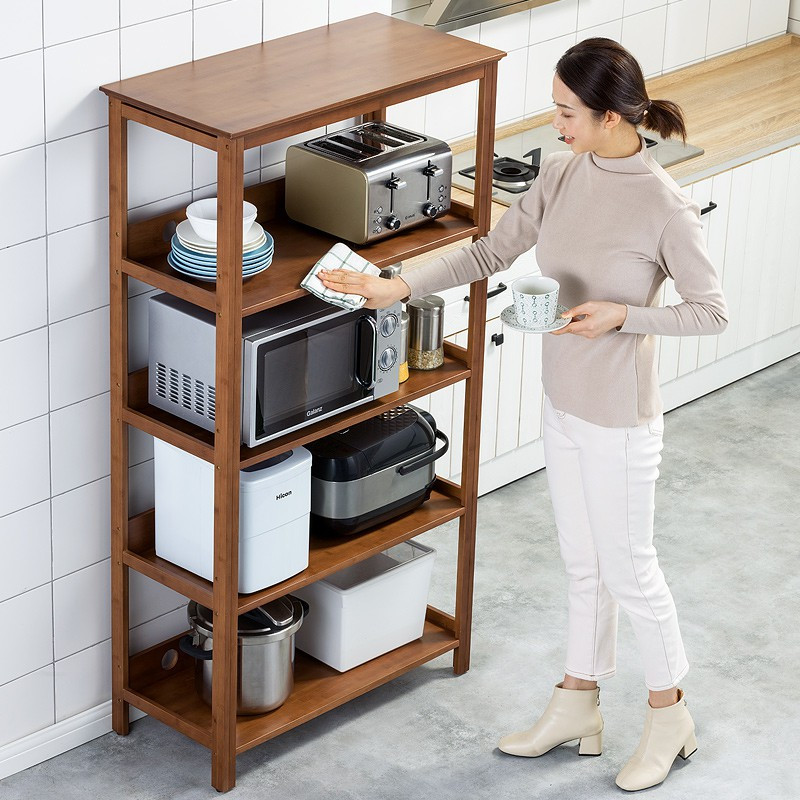厨房置物架落地多层微波炉烤箱收纳架...