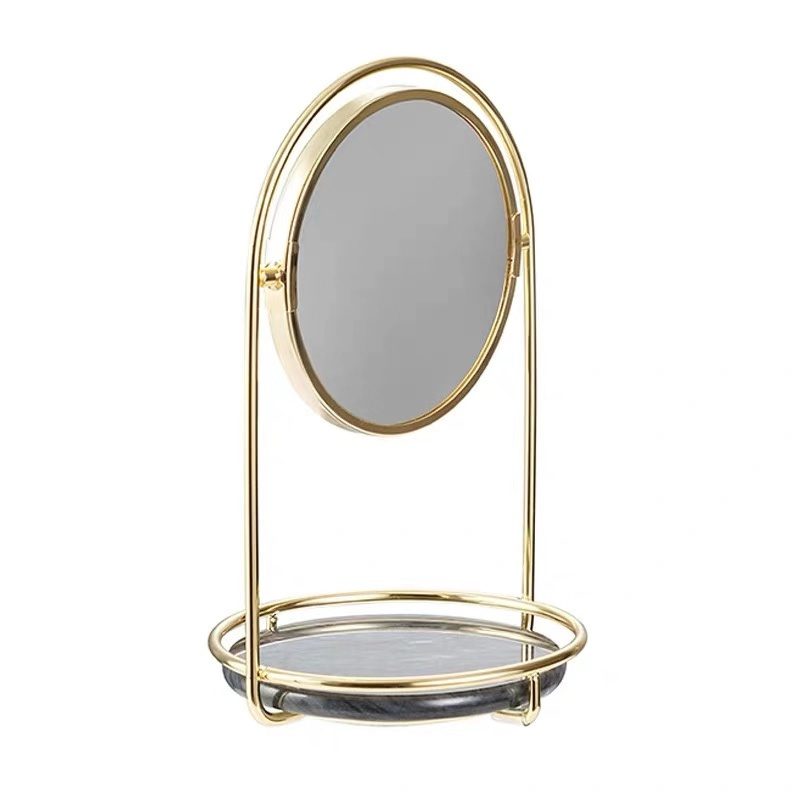 森美人设计师大理石桌面化妆镜置物架...