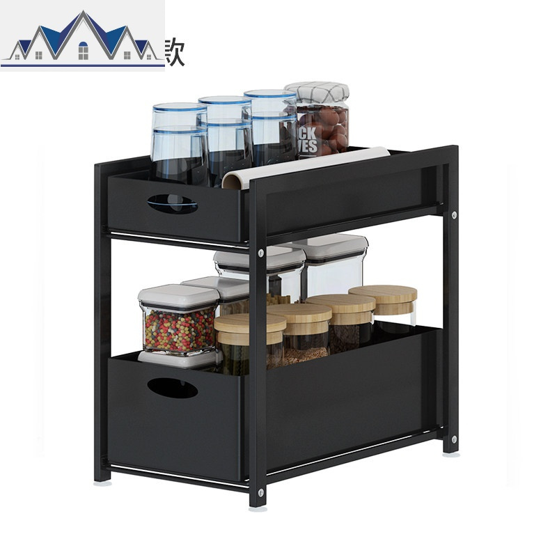 厨房调料置物架收纳架落地多功能双层...