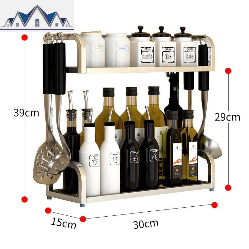 304不锈钢厨房置物架调料架落地免...