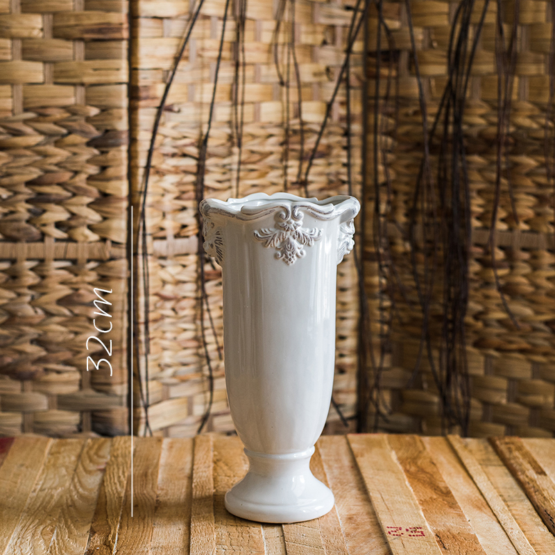美帮汇法式经典柱盆花器花瓶花盆陶瓷...